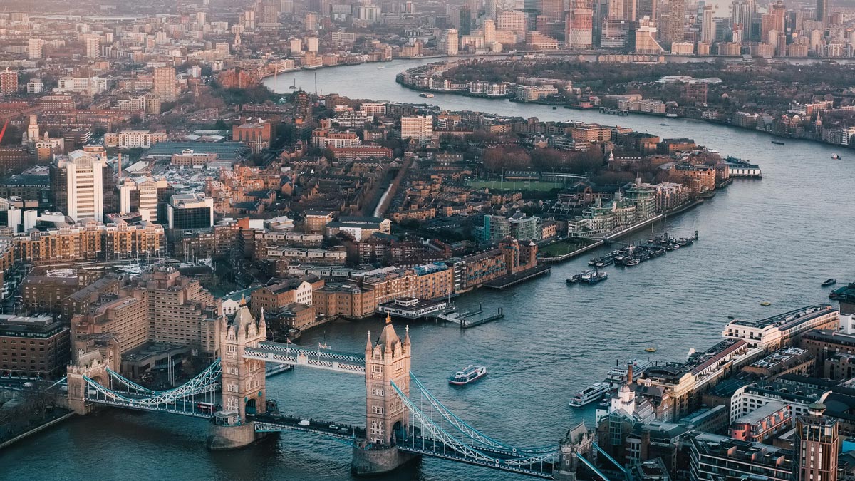 An aerial view of London